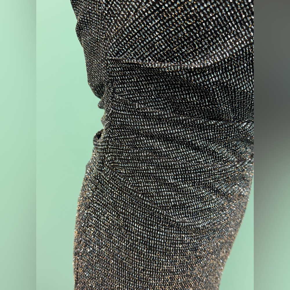 Xscape off-the-shoulder metallic gown in black/gunmetal size 10. - Picture 11 of 11